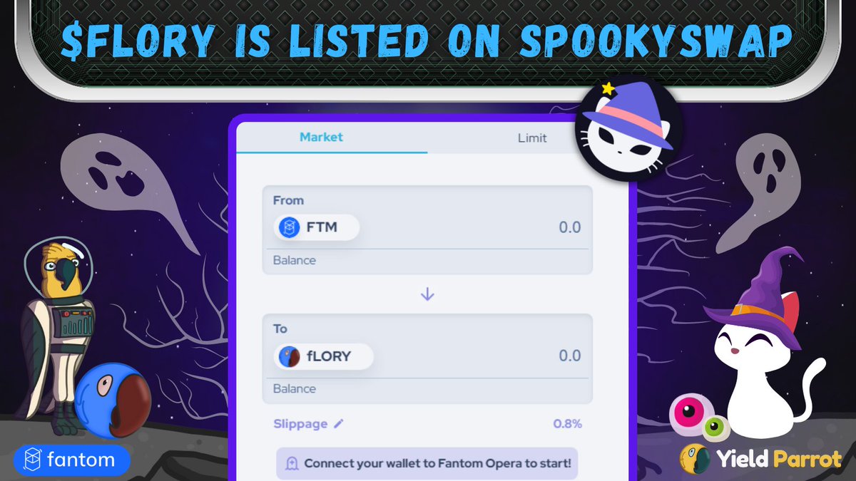 Yield_Parrot's tweet photo. 🦜$FLORY IS LISTED ON SPOOKYSWAP👻
Thanks to our biggest Fantom partner, you can now find $fLORY at @SpookySwap and trade it in the biggest @FantomFDN DEX 💪⚡️
Swap $fLORY on SpookySwap 👉 https://t.co/R3goR1br7F
#spookyswap #DeFi #DEX #Fantom #FTM #YieldParrot #fLORY https://t.co/v83dXl66Bo