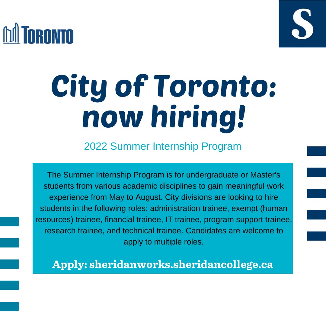SheridanCareerServices on Twitter "City of Toronto now hiring for the