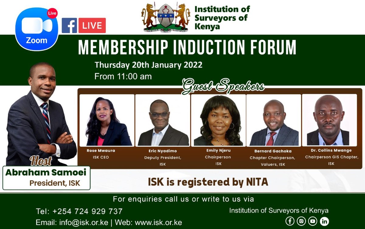 isk_kenya's tweet photo. Please join us this Thursday 20th January 2022 from 11:00 am as we induct new members. The session will be streamed live on ISK Youtube Chanel.
Stay Tuned!
Karibu Member!
#happymember #ISKLiveChat https://t.co/CYYm5DN2z6