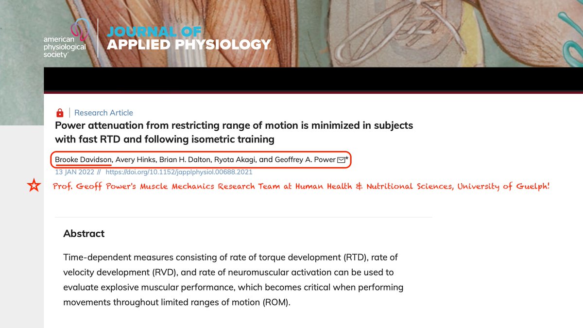UofG_HHNS's tweet photo. ⏰JUST OUT!
🗞️Journal of Applied Physiology

🏋️‍♀️Power Attenuation, Restricted Motion &amp; Isometric Training
🔎https://t.co/mKzSq74JdJ

🎓Brooke Davidson, BSc @UofG_HHNS!
🥼Prof. Geoff Power's Lab Team @UofGResearch!
🔗https://t.co/PQP62JCB5m

🔬#WomenInSTEM  #WomenInScience
🏛️#UofG https://t.co/r5bZhncfX3