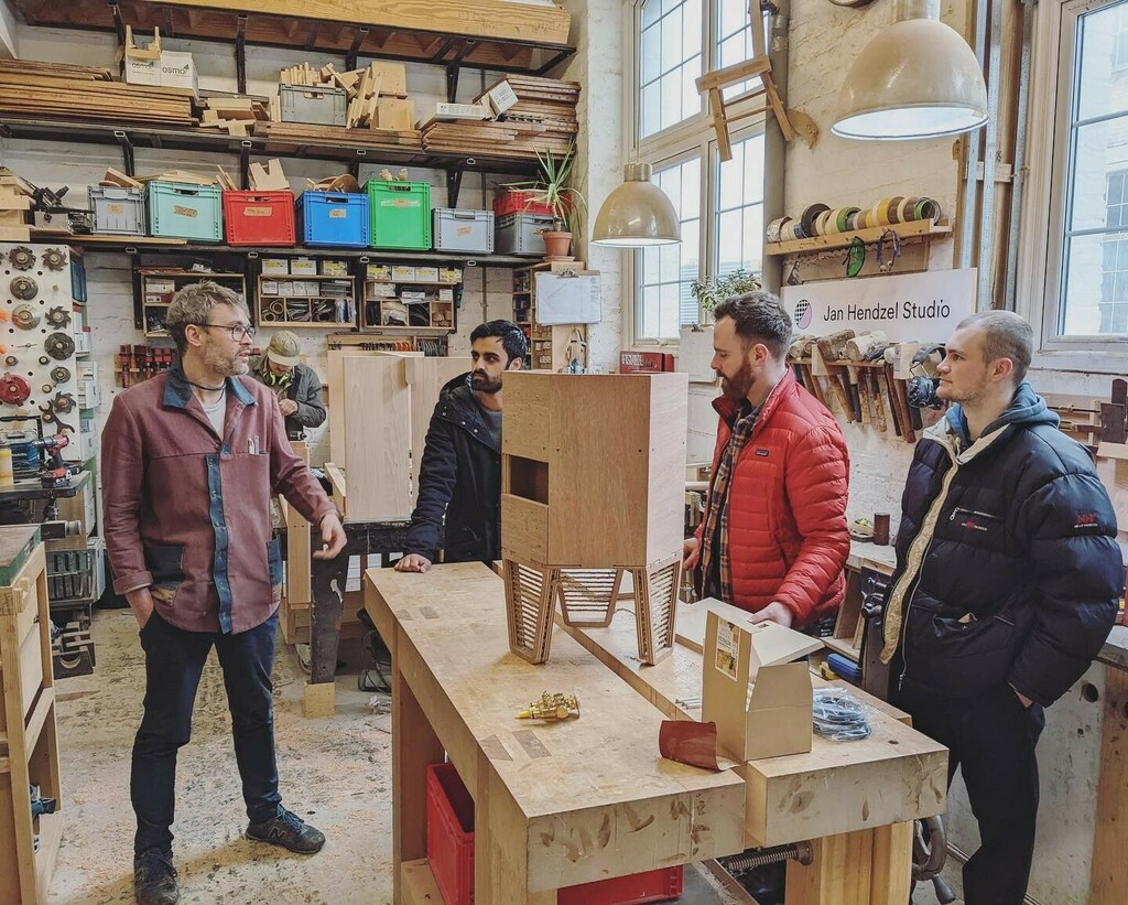 beemmunity's tweet image. Awesome morning visiting the @janhendzelstudio with @luma_id to see the prototype developments of the wild hive. 

So excited to be releasing our solution to provide health + homes to wild bees soon!

#pollinators #design #woodworking #conservation instagr.am/p/CY6wRjouwM1/