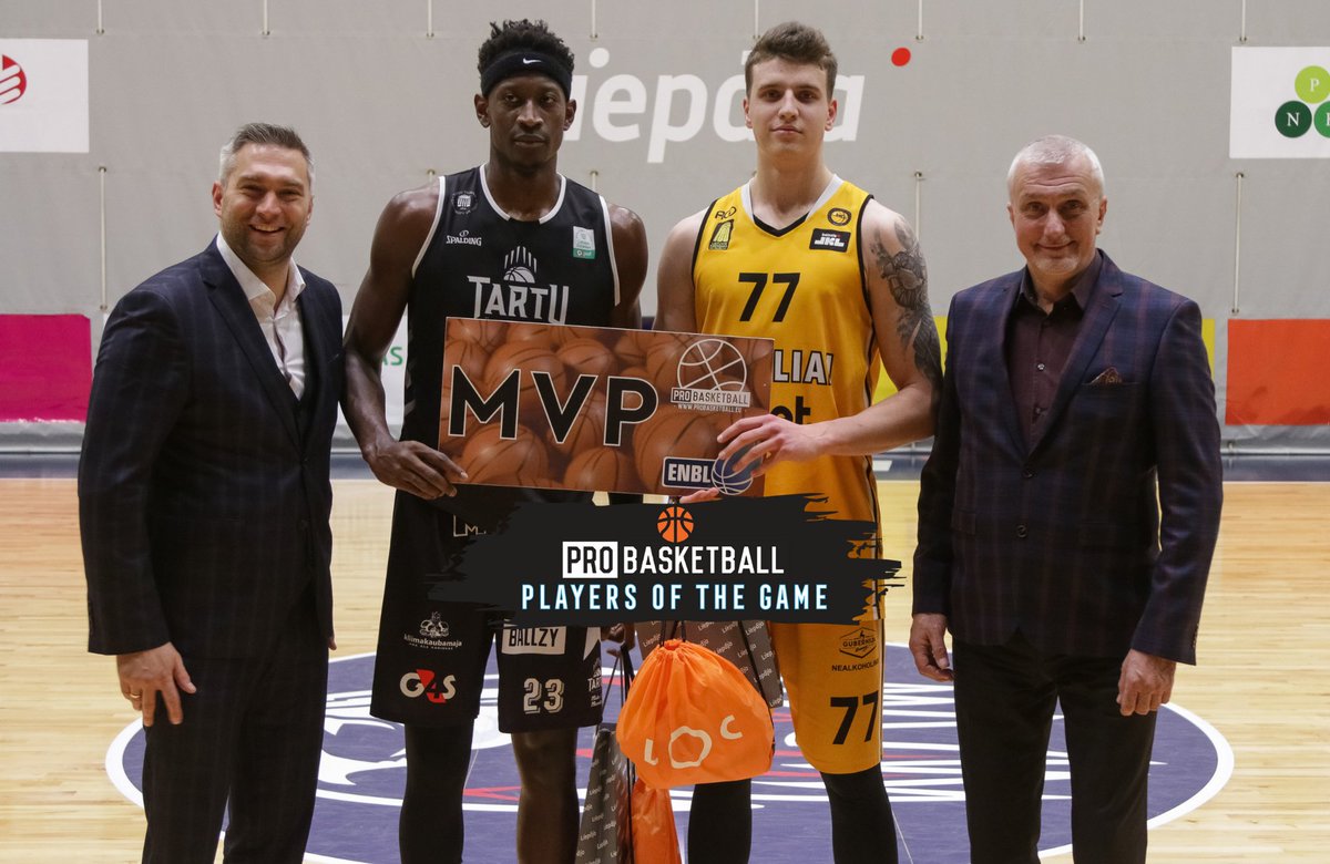 ProBasketball Players Of The Game! 💯 Here's the players that yesterday shined the most by decision of team coaches:

🔥 Tartu Ulikool - E. Wembi
14 PTS, 14 REB, A AST
🔥 Siauliai-7bet - P. Danusevicius
21 PTS (FG 8-10), 6 REB, 4 STL

Prizes from <a href="/ProBasketballLV/">Basketbola veikals</a> and <a href="/bkliepaja/">Liepājas Basketbols</a>🏀