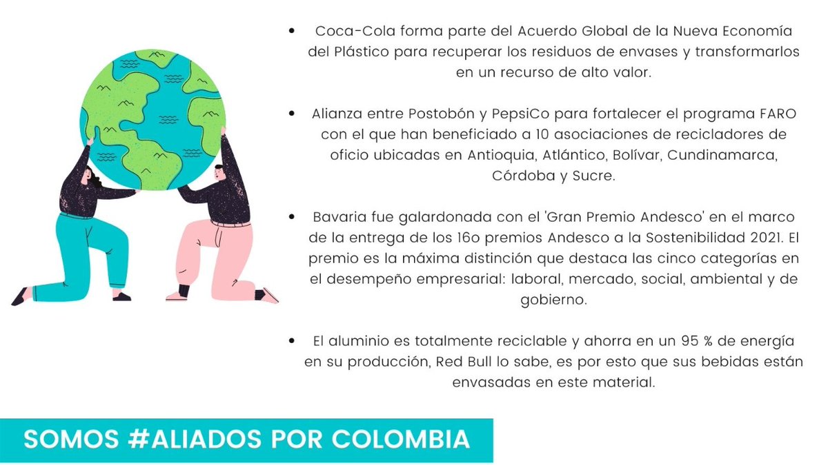 JCRojasArias's tweet photo. Las empresas afiliadas a #ANDIBebidas reconocen el valor superior que tienen las acciones sustentables para el desarrollo sostenible de Colombia.🇨🇴 ¿Quieres conocer algunas de las prácticas por parte de la industria de bebidas? Consúltalas a continuación👇🏻👇🏻 https://t.co/5WUTdeSUsj