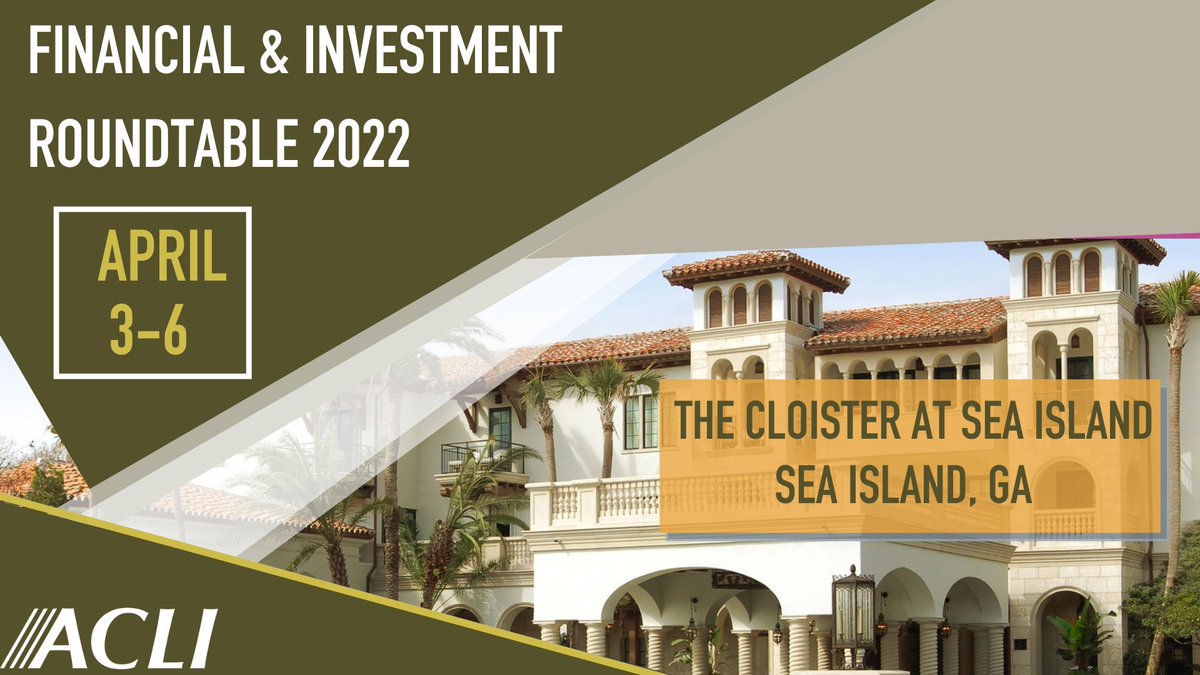 ACLINews's tweet photo. Registration is open for the Financial &amp; Investment Roundtable 2022 April 3-6 at Sea Island! 

This year's program focuses on investment and financial strategies, emerging issues and key trends that will shape our future. 

Learn more: https://t.co/XojrgvHKcE #ACLIFIR https://t.co/FwgipgFugu