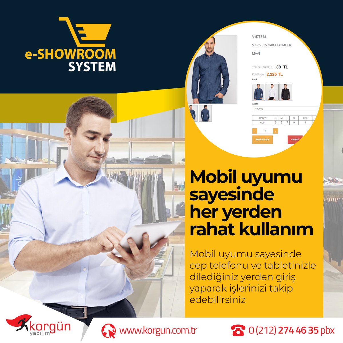 Mobil uyumu sayesinde cep telefonu ve tabletinizle dilediğiniz yerden giriş yaparak işlerinizi takip edebilirsiniz

bit.ly/3r0m95w

#showroom #onlinealışveriş #bulutsistem #ayakkabı #satış #korgünyazılım #eticaret