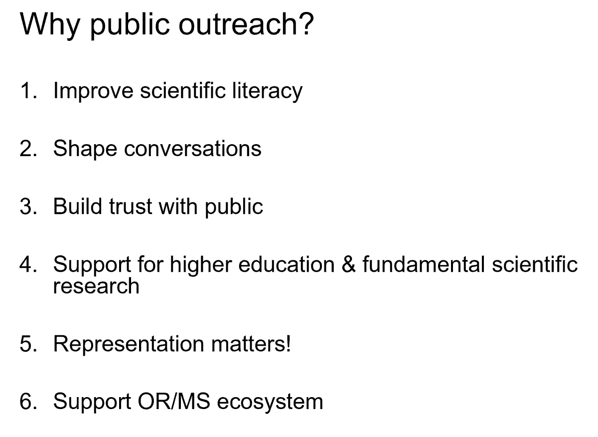 lauraalbertphd's tweet photo. I ended my talk about science communication with my answer to the questions: So what? Why do science communication &amp; public outreach matter? 

@WomeninOR #WORAN #ORMS https://t.co/1luhin0jHs