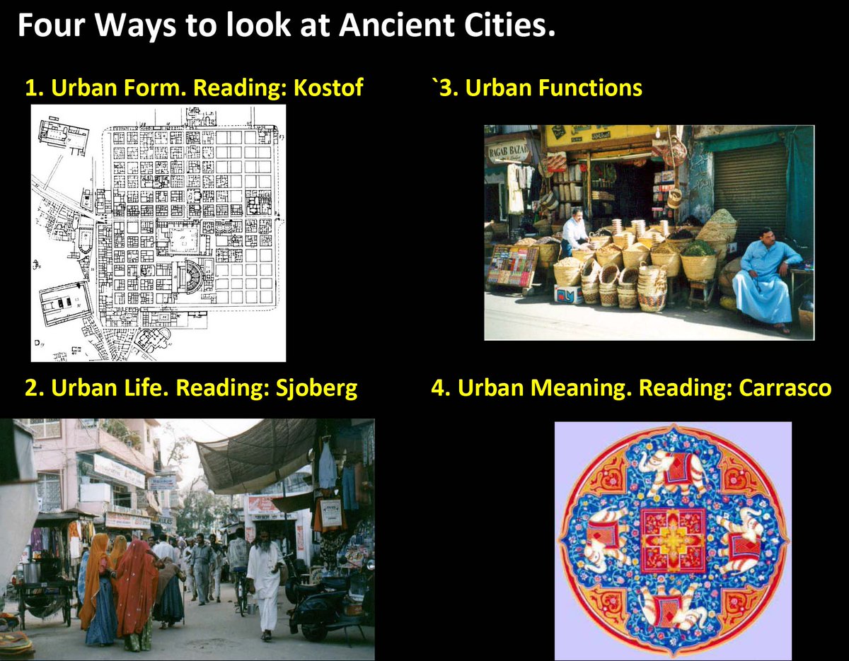 #ASB490  #PastUrbanLife  Today we talk about four ways to approach ancient cities: Four perspectives on cities, and four different definitions of what a city is. 1/3