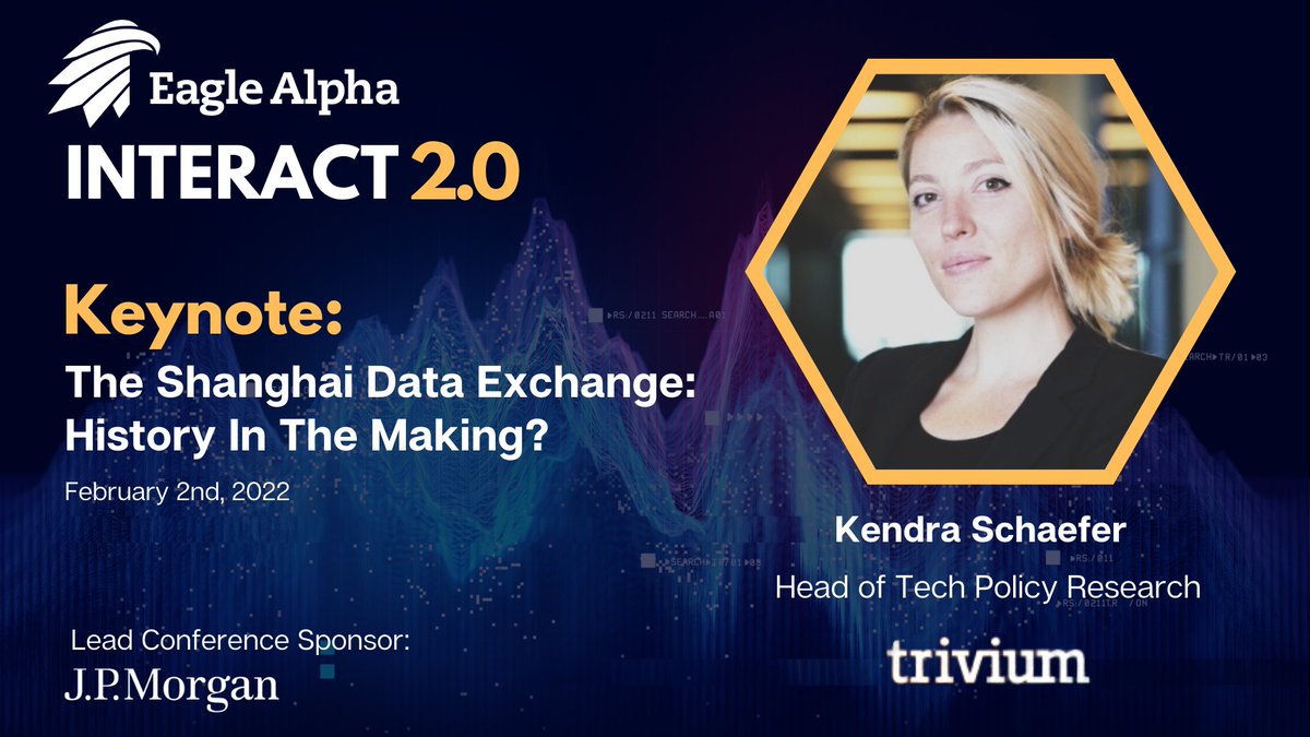 ⭐️ ⭐️ INTERACT 2.0 Announcement ⭐️ ⭐️

We are delighted to announce the opening keynote of our February Interact 2.0 Virtual Event will be delivered by Kendra Schaefer 凯娜, Head of Tech Policy Research at Trivium China. Register here: hubs.li/Q012sCmM0

#AlternativeData