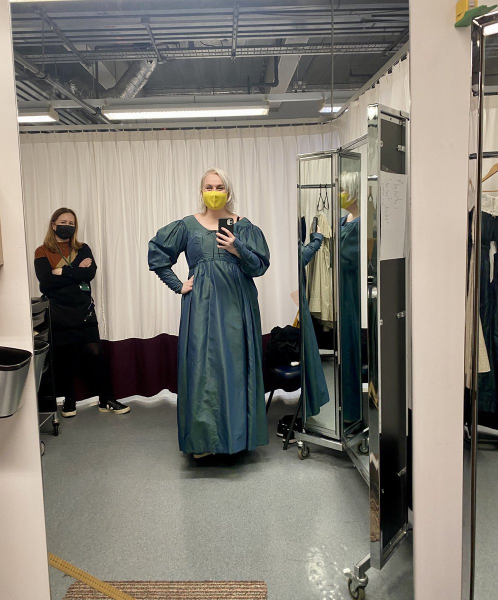 amossullivan's tweet photo. Tonight I’m jumping in on a production I haven’t done since 2013. The amazing costume department are currently altering a costume to fit me & the wig team are styling a wig. Tonight is going to be a lot of fun 😀 #theatre #jumpin #actress #costumefitting #wigfitting #backonstage https://t.co/QswfOxqJIr