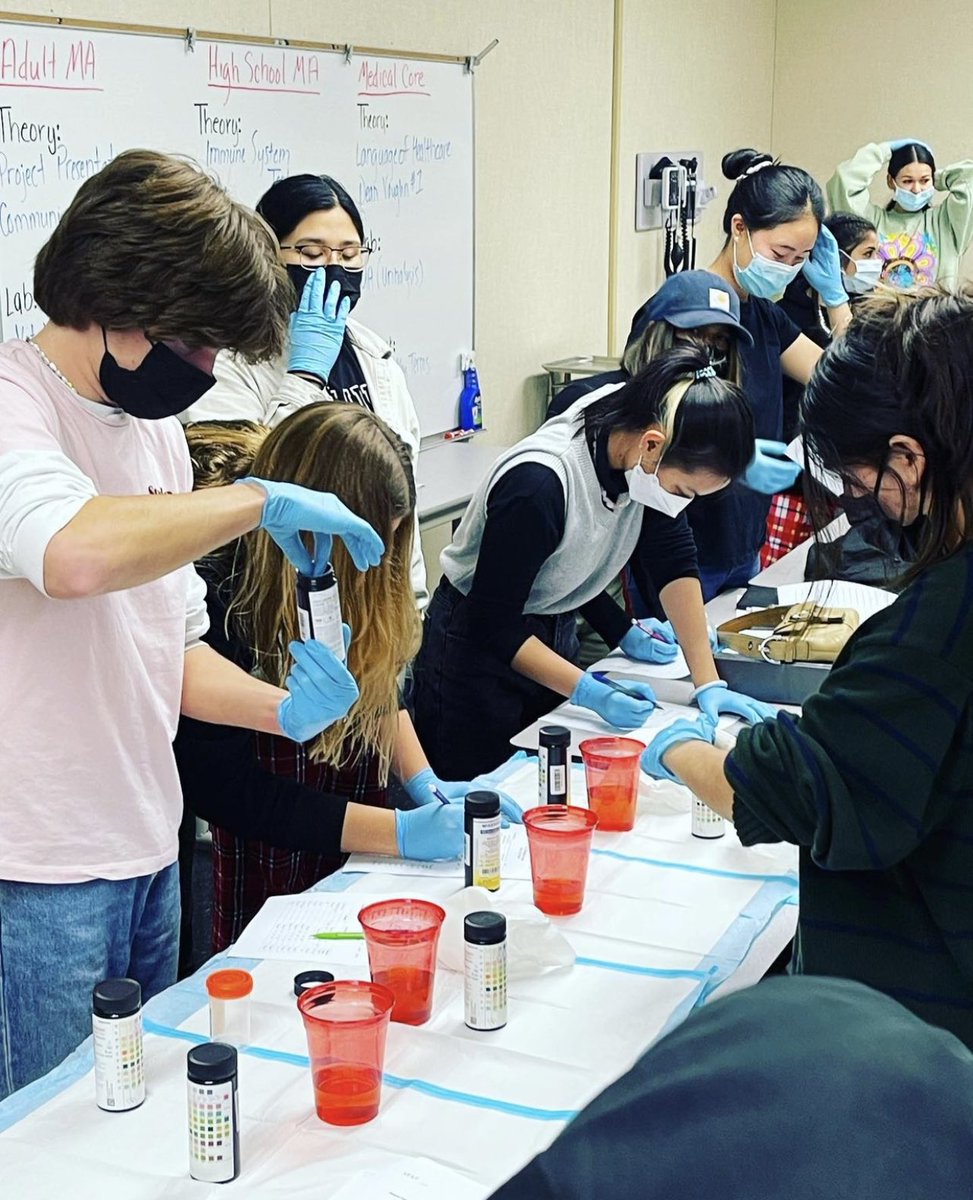 theccadvantage's tweet photo. There are many career paths explored within our medical pathways. Here you can see medical core students participating in a urinalysis lab. These labs are used to screen for disease and diagnose medical conditions. #CTE #JobSkills #MedicalPathway https://t.co/ddkxBbZGfj