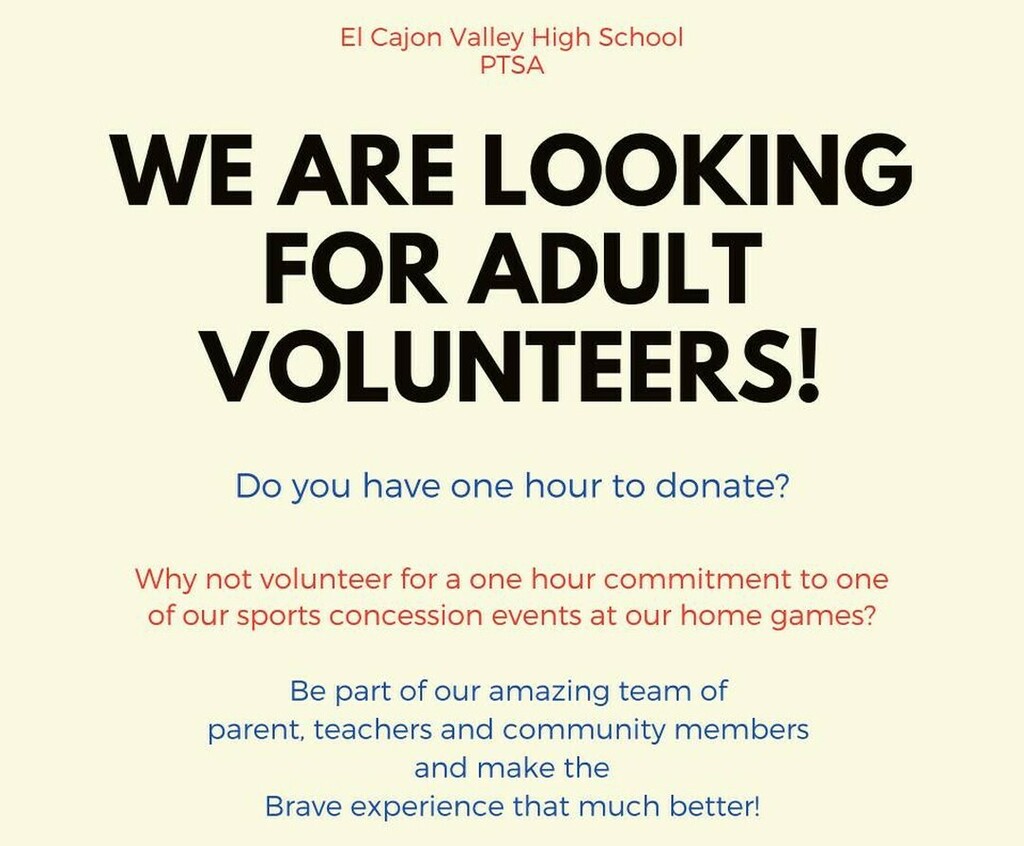 ECVHS's tweet photo. Who's ready to volunteer? #ECVPTSA #PTAProud #DoGoodThings4Kids #WhyPTA #PTA4Kids #PowerOfPTA #MembershipMatters https://t.co/H8V8m0EyJ1 https://t.co/p2gK76RUHj