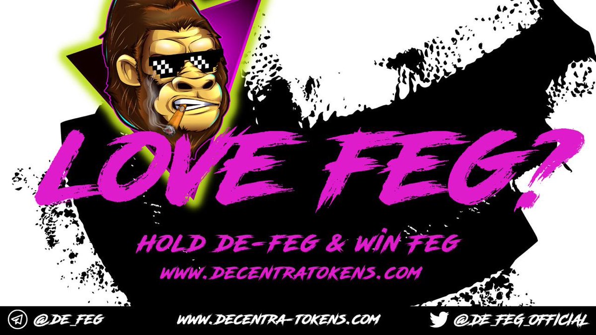 $DFEG The first ERC-20 token from Decentra Lottos ecosystem 'Decentra Tokens' paying tribute to all of 2021s meme coin successes 

First up $FEG

t.me/DE_FEG

￼
$DELO $MATIC $ICP $FIL $XLM $WBNB $VET $ETC $AXS $FTT $TRX $XTZ $DAI $THETA $HBAR $EGLD $XEC $CAKE $XMR
