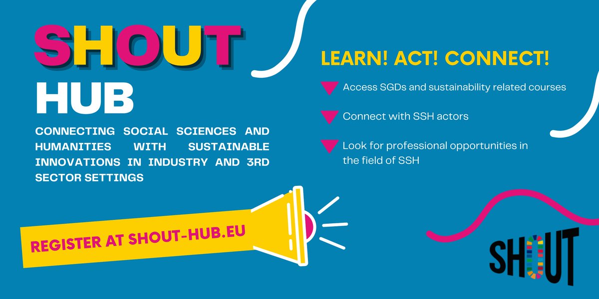 📣 Are you a Social Sciences and Humanities teacher, researcher, student or professional? Check SHOUT HUB and have free access to learning content on the topic of sustainability!

👉Register here for free: shout-hub.eu  

#SDG #sustainability #SocialScience #humanities