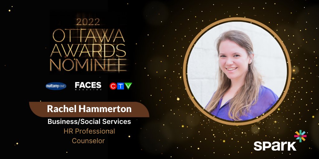 sparkcares's tweet photo. Congrats to our Director of Recruitment &amp; Psychotherapy, Rachel Hammerton who was voted for best HR Professional and Counselor in the Faces Awards 😀

Vote for our team daily at https://t.co/Oo9YxVWmqR #FacesAwards #Ottawa https://t.co/Gc01rtKKCY