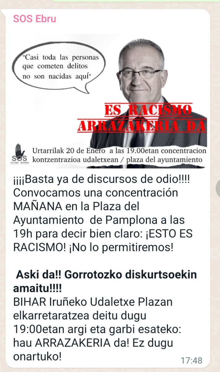 #Iruñea
#ArrazakeriaDa
#EsRacismo