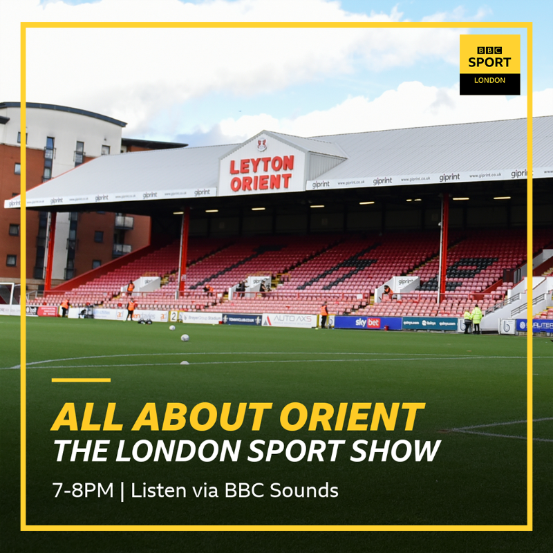BBCLondonSport's tweet photo. ALL ABOUT ORIENT 🚨

Joining @NickGodwinsport to talk all things @leytonorientfc this evening...

⚽️ @DulcetDave
⚽️ @nigeltravis
⚽️ @BashGalvin
⚽️ @_Livva_5
⚽️ @RobbieMinchin
⚽️ @stevetongue

Click here to listen via @BBCSounds ⤵️