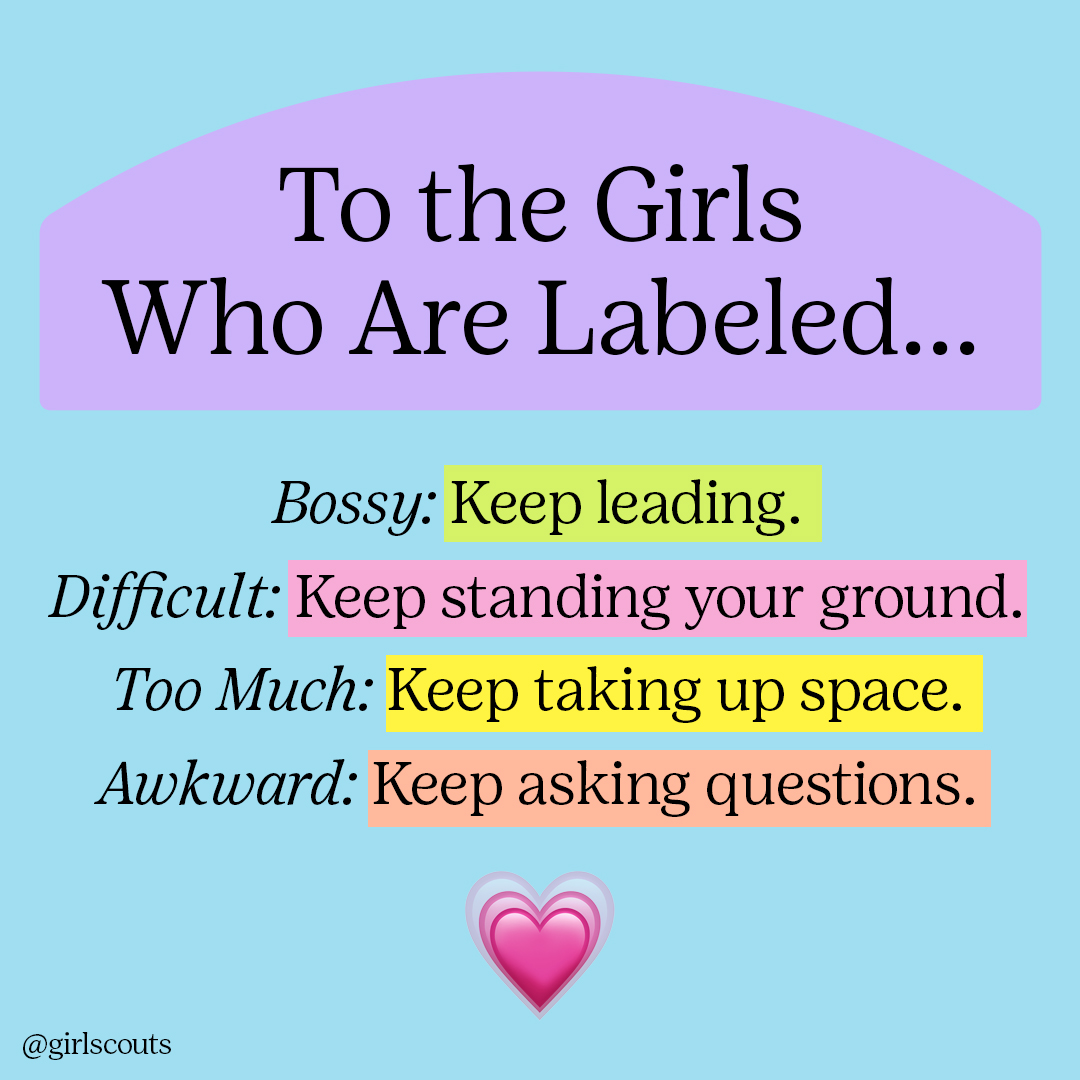 girlscouts's tweet photo. You’re so much more than a label. 👊🏿👊🏽👊🏻#WednesdayWisdom https://t.co/WTPUH1WMQz