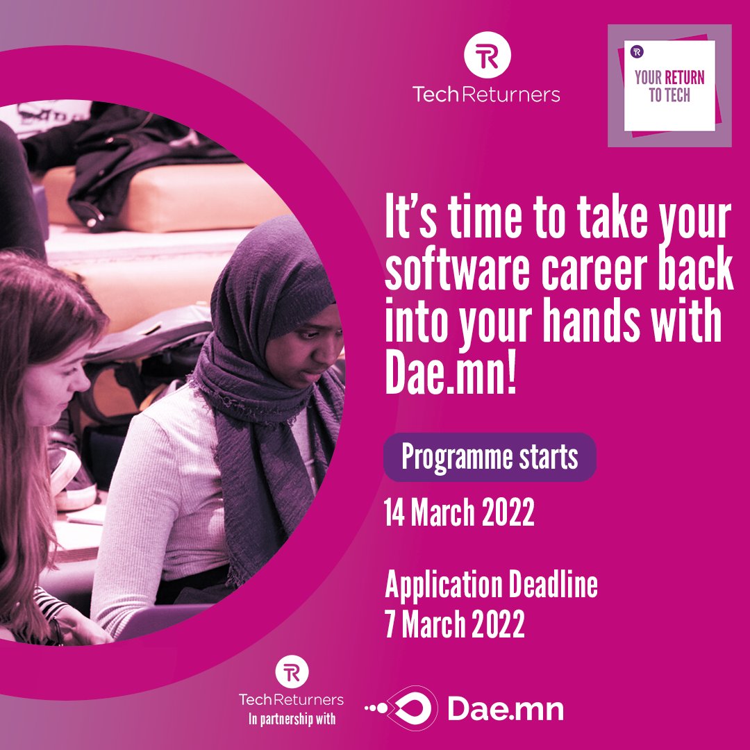 techreturners's tweet image. Struggling to secure an opportunity to return to your tech career after a break?​

Don't know where to start? We have a new #YourReturnToTech 8-week upskilling programme just for you!​

Interested? DM us for a chat. ​
👋 loom.ly/KT9BpA0
#Hiring #UKjobs #SoftwareDeveloper
