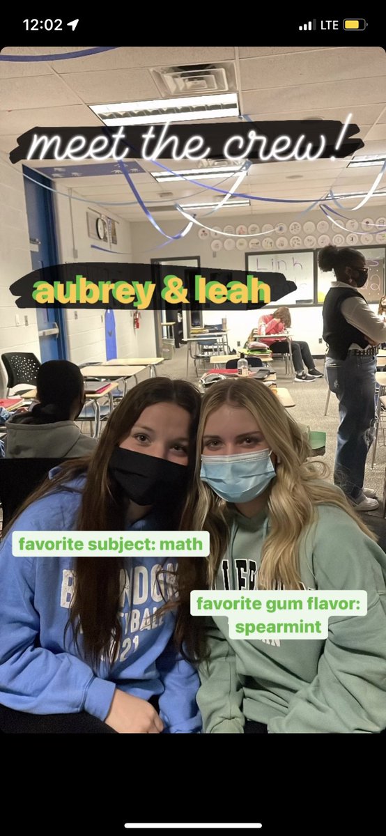 brandonlinkcrew's tweet photo. our meet the crew this week is aubrey &amp; leah!! #BHSCrew https://t.co/xV1InUUbNs