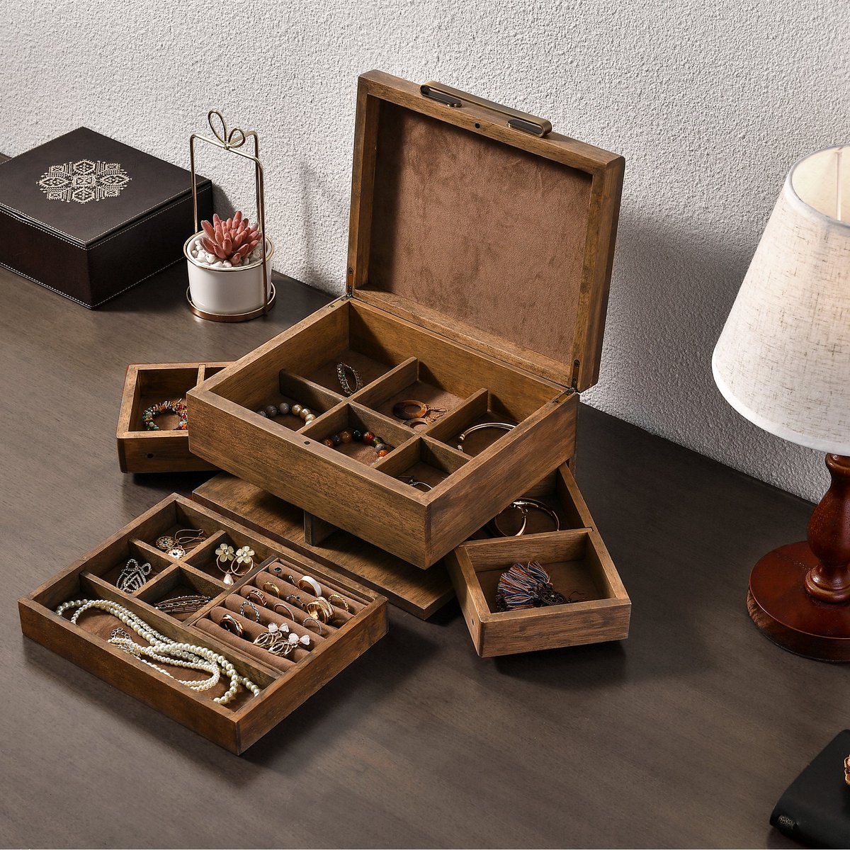 WorldOfShanik's tweet photo. Shanik Wooden Jewelry Box, Jewelry Organizer with Ring Cushions, Earring &amp; Necklace Storage with Pull-Out Drawer, Removable Tray and Divider https://t.co/XalftIzVgG
 #GiftForHer #JewelleryBox https://t.co/hEgY3mS0JS