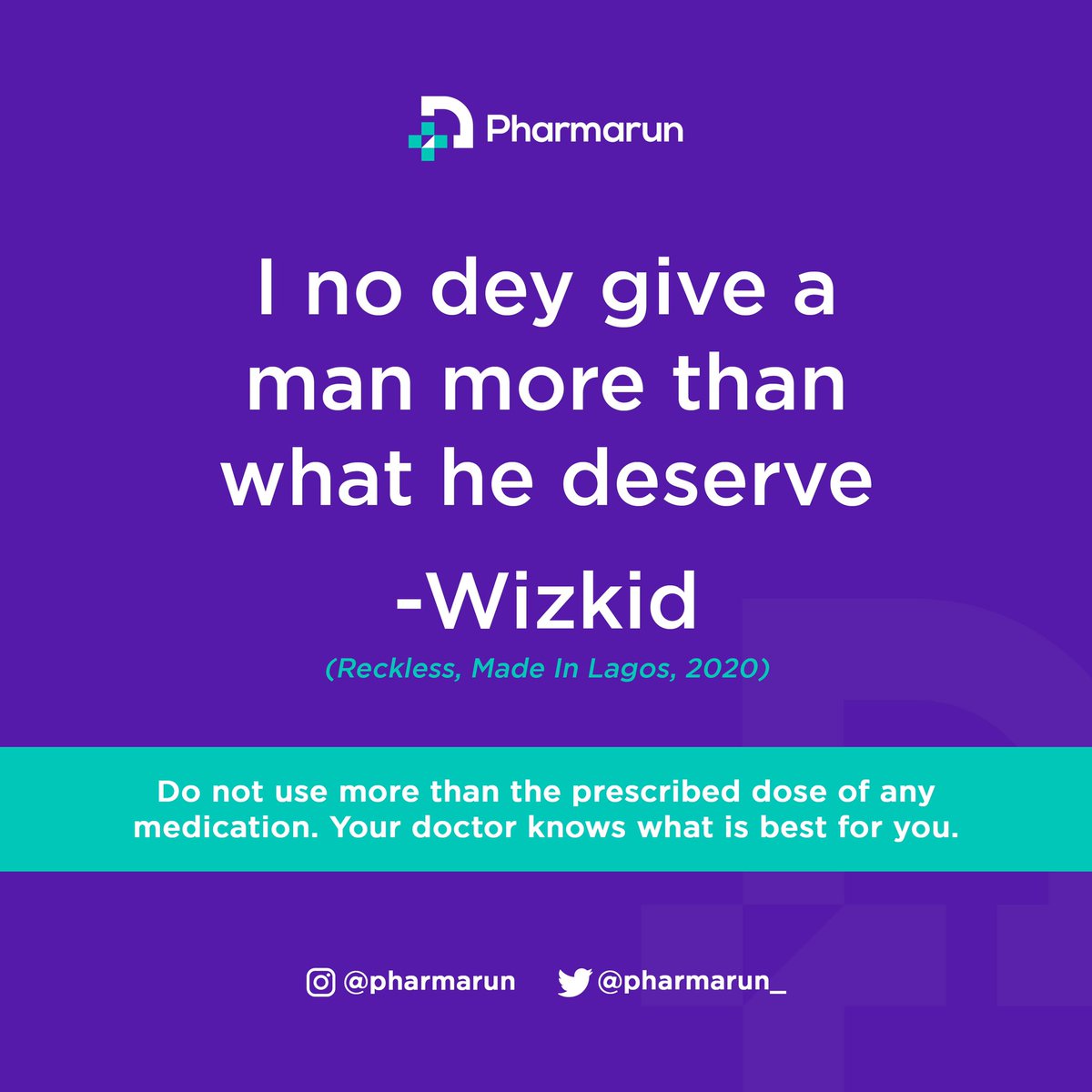 Pharmarun_'s tweet photo. Wizkid said it all 🦅💜 #PharmaBop https://t.co/TIfXOsOnU1