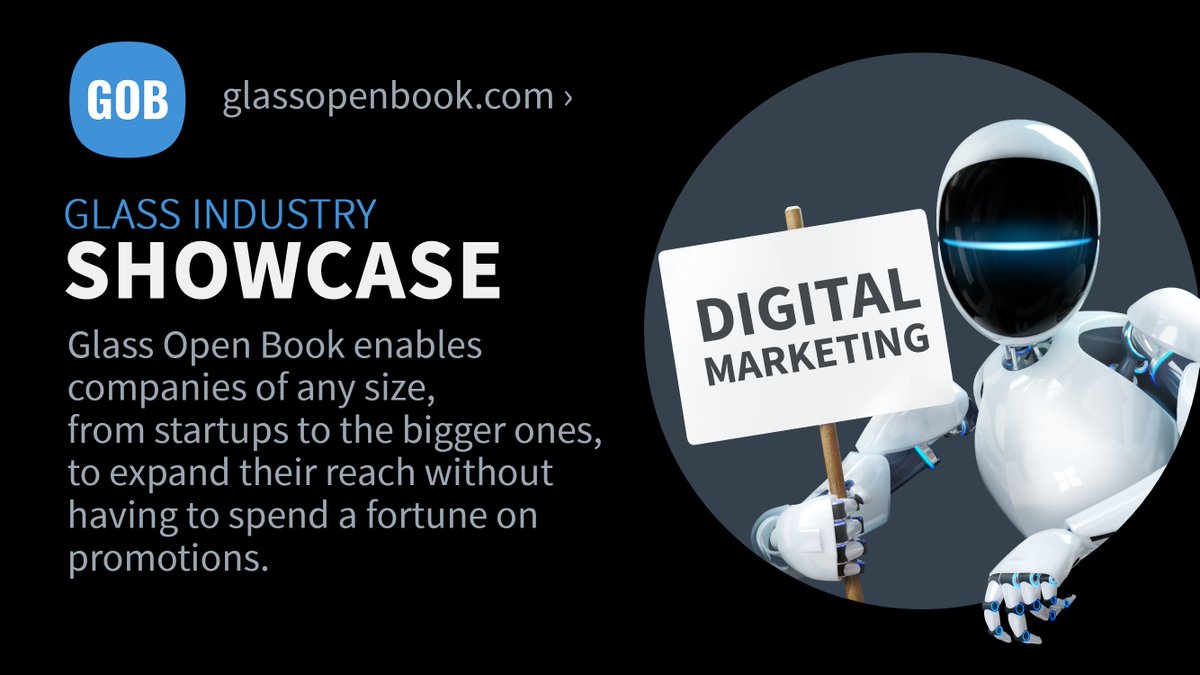 GlassOpenBook's tweet image. 📣 #GOBShowcase
Tell your story. Get your perfect customer.
Join our glass industry network - glassopenbook.com

#glassindustry #glassmaking #glasspackaging #glassprocessing #glassmanufacturing #digitaltransformation #digitalmarketing #glassopenbook #Ginnbot @GlassOpenBook