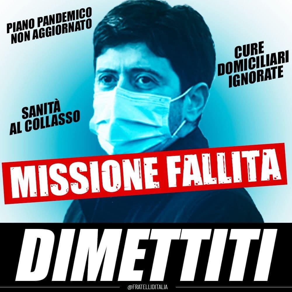 GiorgiaMeloni's tweet photo. Speranza, il ministro “immune” alle sue responsabilità, colleziona un fallimento dopo l'altro. Quanti altri danni deve fare ancora prima di essere rimosso? https://t.co/BCaaSakqvS
