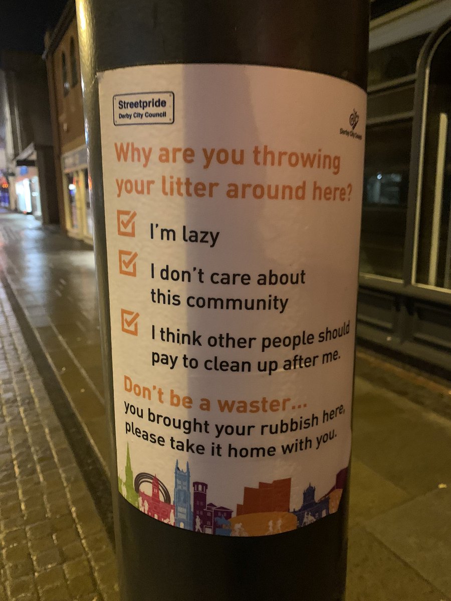 GoodGymDerby's tweet photo. 👀 🗑 Have you seen these posters around #derby ? Take @DerbyCC advice and don’t be a waster - throw your litter in the bin or take it home with you 👍#streetpride #community https://t.co/Oz8XMKN4MM