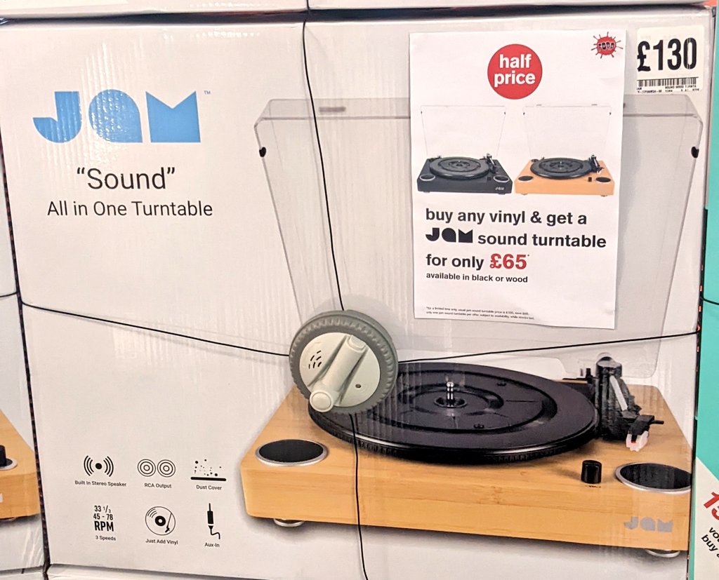 FoppGlasgowU's tweet photo. 🎉New offer in this week for our @JamAudioUK turntables!🎉
🎶 Buy any vinyl in-store and get a Jam Sound turntable in either wood or black for just £65!
#gettofopp #vinyl #turntable #recordplayer #records #lp #vinyladdict #glasgow #fopp #gettofopp #jamaudio https://t.co/GIeKtUaN5z