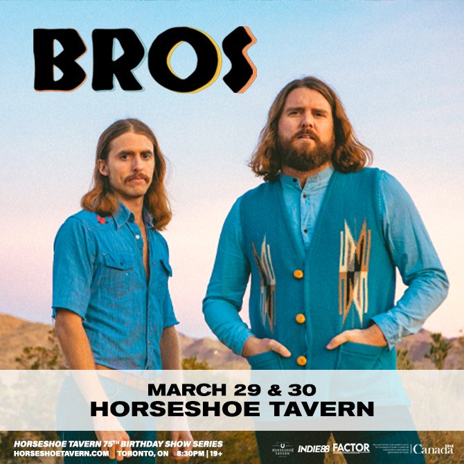 The Horseshoe Tavern (@horseshoetavern) on Twitter photo JUST ANNOUNCED: <a href="/BROSmakingmusic/">BROS</a> will be at the Horseshoe Tavern on March 29th & 30th! Tickets on sale today at 1pm.
Mar 29: bit.ly/33OZtvB
Mar 30: bit.ly/3ruzaCZ JUST ANNOUNCED: <a href="/BROSmakingmusic/">BROS</a> will be at the Horseshoe Tavern on March 29th & 30th! Tickets on sale today at 1pm.
Mar 29: bit.ly/33OZtvB
Mar 30: bit.ly/3ruzaCZ