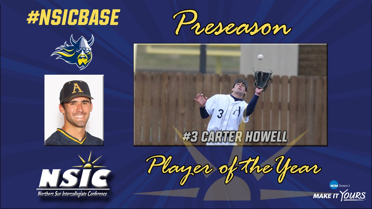 NorthernSunConf's tweet photo. Congrats to #NSICBase Preseason Player of the Year
Carter Howell - Augustana
@GoAugie / @AugieBaseball 
  
Full Release at: https://t.co/jLNh6GgSYZ https://t.co/KEohJK1gjr