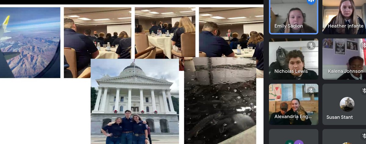 NBC_FFA's tweet photo. A virtual chapter meeting was held today!  @NJFFA Secretary Emily Sadlon highlighted her trip to California to see different Ag enterprises. Officers discussed FFA Degrees, FFA Week and upcoming CDE's!  #livingtolearn #learningtodo #NBNation @NBHSActivities @EmerMatt @nbcsuper https://t.co/LknEP0nt9O