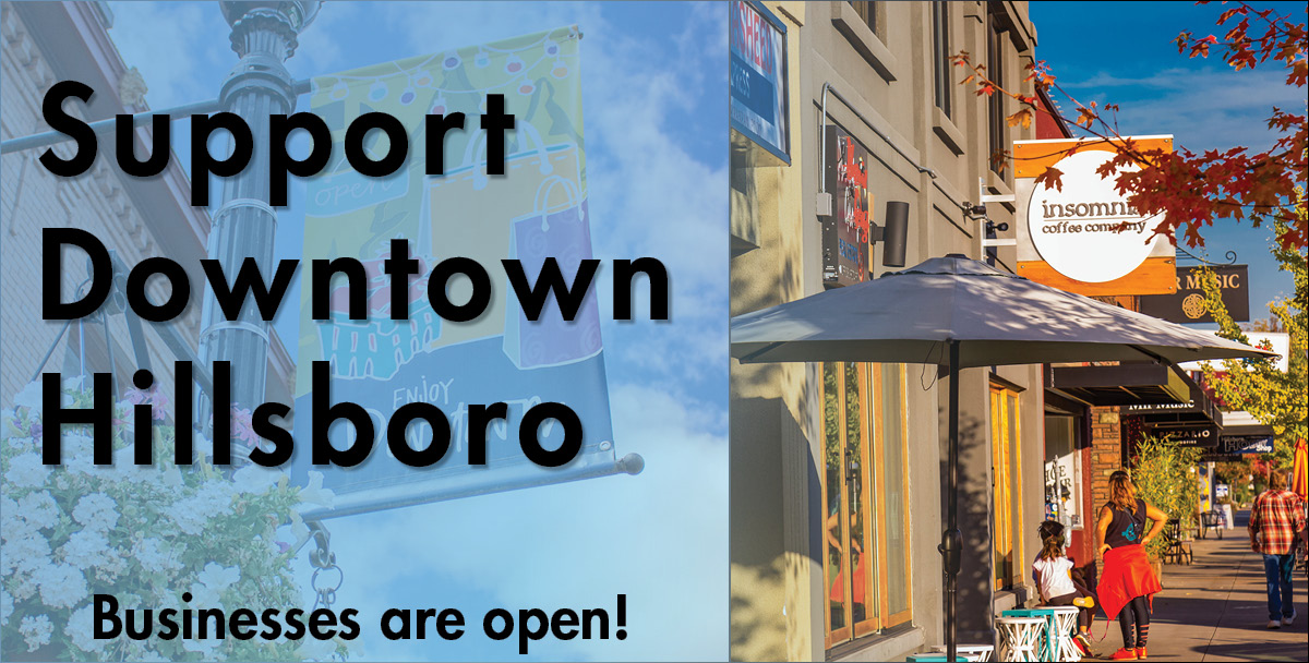 Downtown Hillsboro is open! Following closures due to the fire, Downtown restaurants and businesses are ready to see you again! Come dine, shop, and support your favorite Downtown spots.🍜🛍