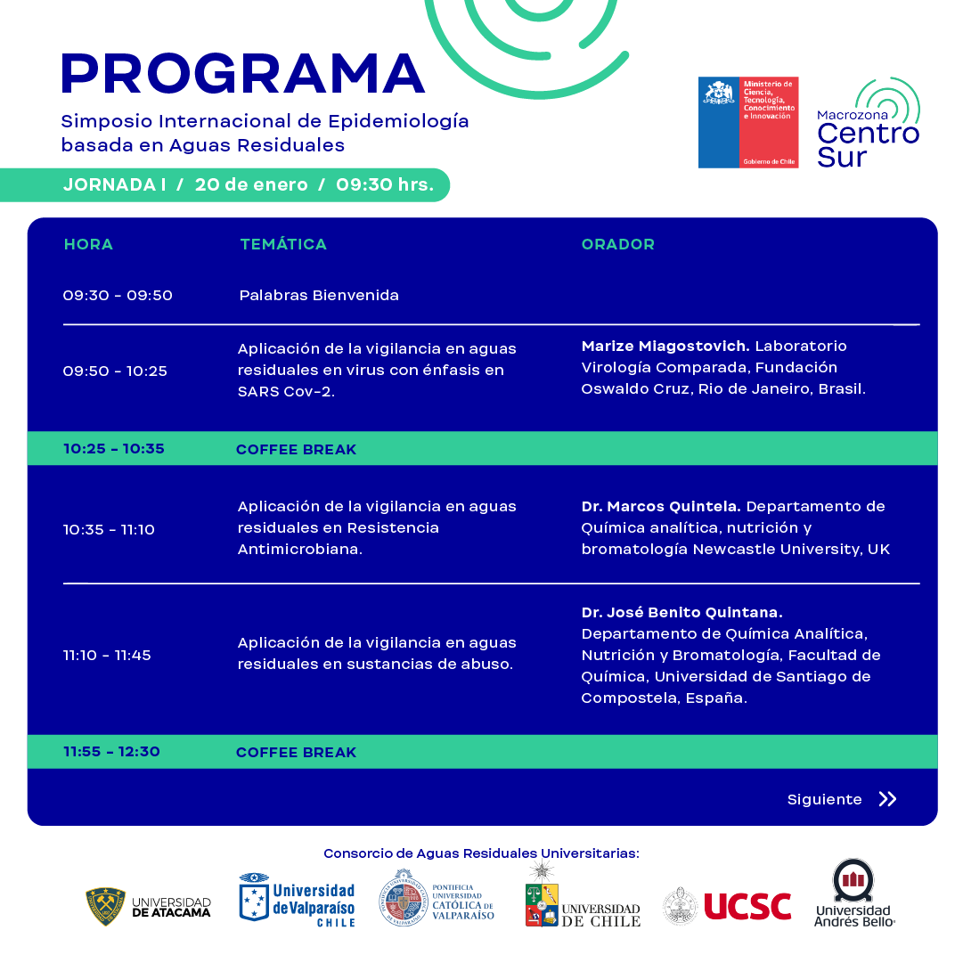 pelaofunk's tweet photo. Simposio Internacional de Epidemiología Basada en #AguasResiduales

📅 Días: 20 y 21 de enero
🕐 Horario: 09:30 a 13:30 horas
🌐 Inscripciones en: 
https://t.co/JQMMmGWY9G

@min_ciencia @SeremiCienciaCS @ministeriosalud @GenomasCgc @ispch @_SoMiCh @SocBioquimica https://t.co/XyEmEvcDav