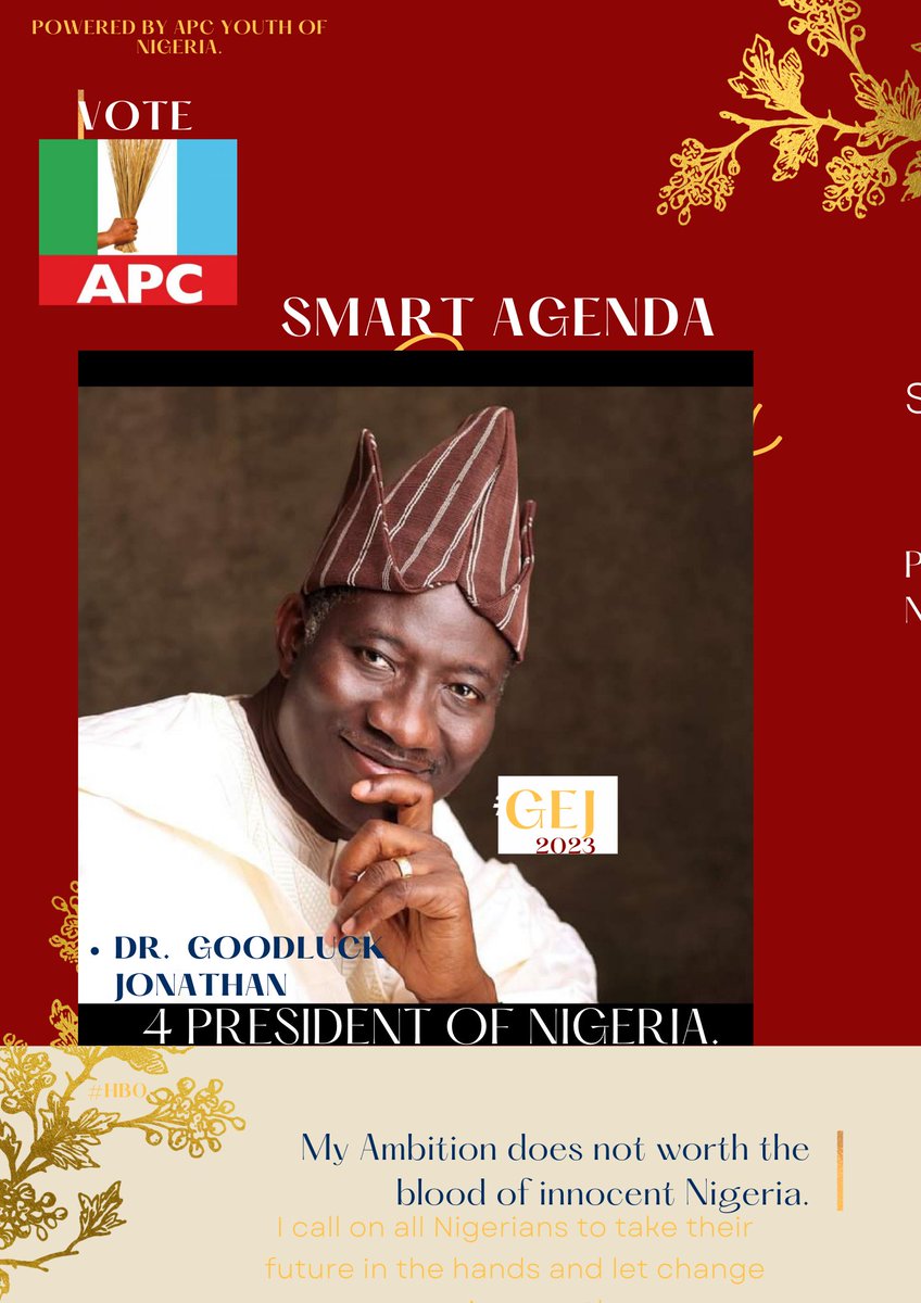 HonorableBright's tweet photo. @GEJonathan @NGSuperEagles Vote GEJ for president https://t.co/a25YJeGMTr
