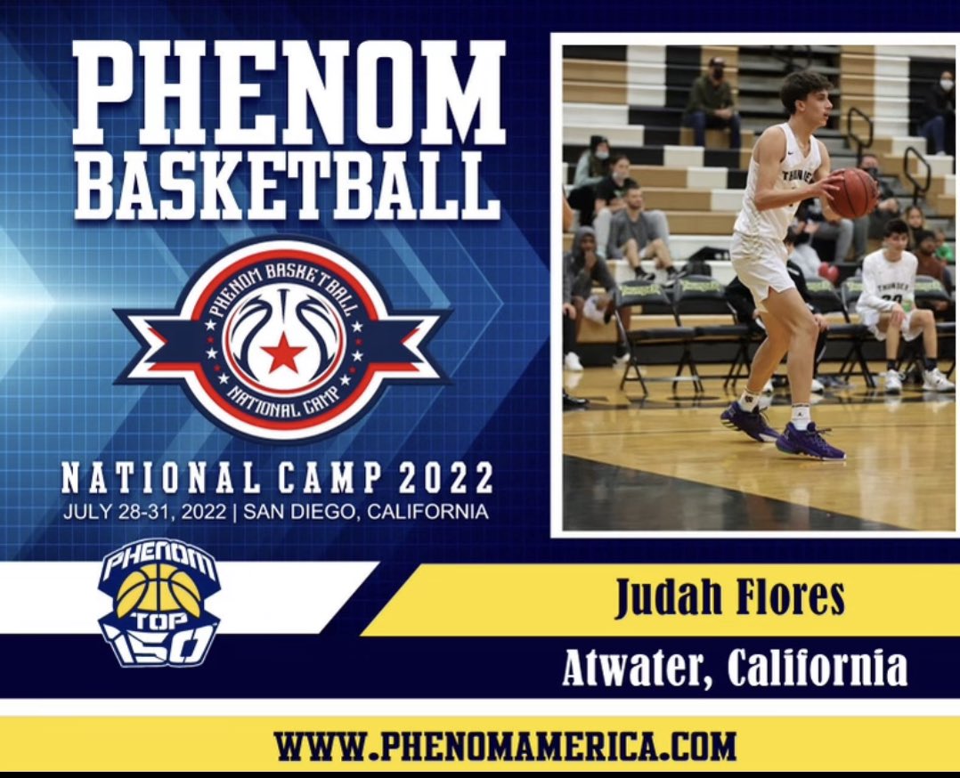 Phenom Basketball is excited to announce that Judah Flores from Atwater, California will be attending the 2022 Phenom National Camp in San Diego, California