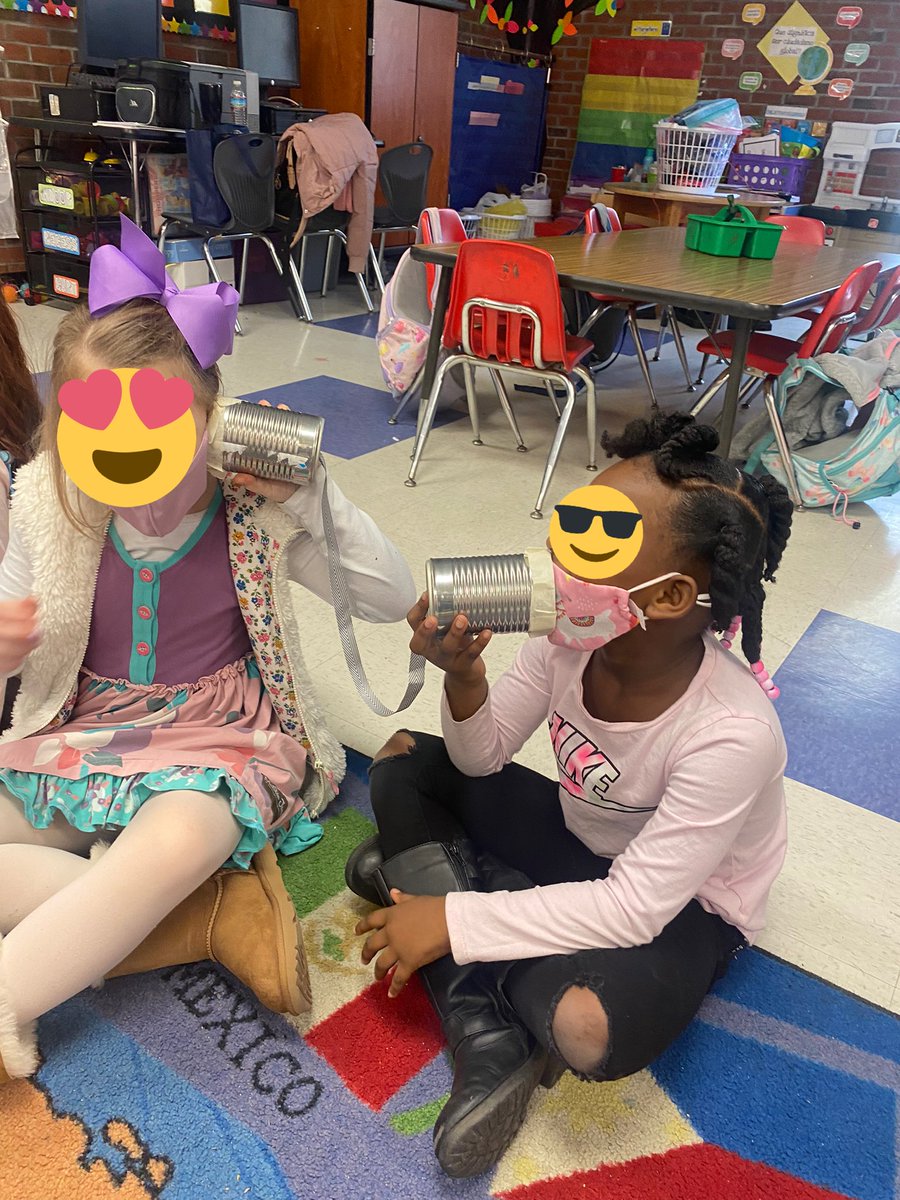 MsLiaudat's tweet photo. Last week we learned about Alexander Graham Bell and his telephone invention! Today we played to be like him and practice with homemade tin cans and has so much fun communicating in different ways! #unitingourworld #worldtechnology @ECPSchools_NC @mmatrailblazers https://t.co/RyIUbA6bZH