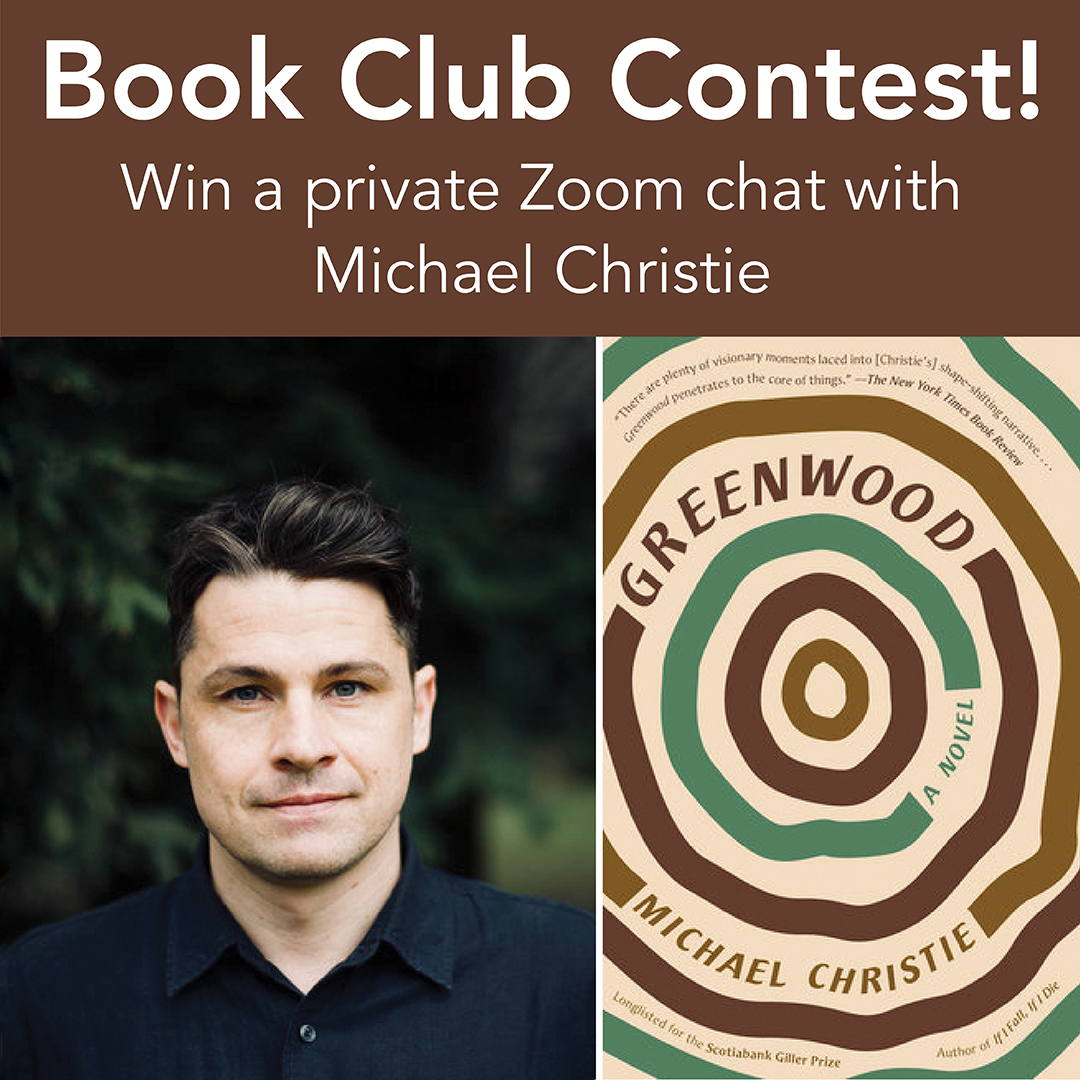 WhatcomREADS's tweet photo. CALLING ALL BOOK CLUBS!
Your book club could have GREENWOOD author, Michael Christie as a special guest.
We host the Zoom call and will provide your club with Whatcom READS swag (bookmarks, stickers) and three complimentary copies of GREENWOOD.  
Details: https://t.co/0VyRF63QAh https://t.co/lj13HrvhnV