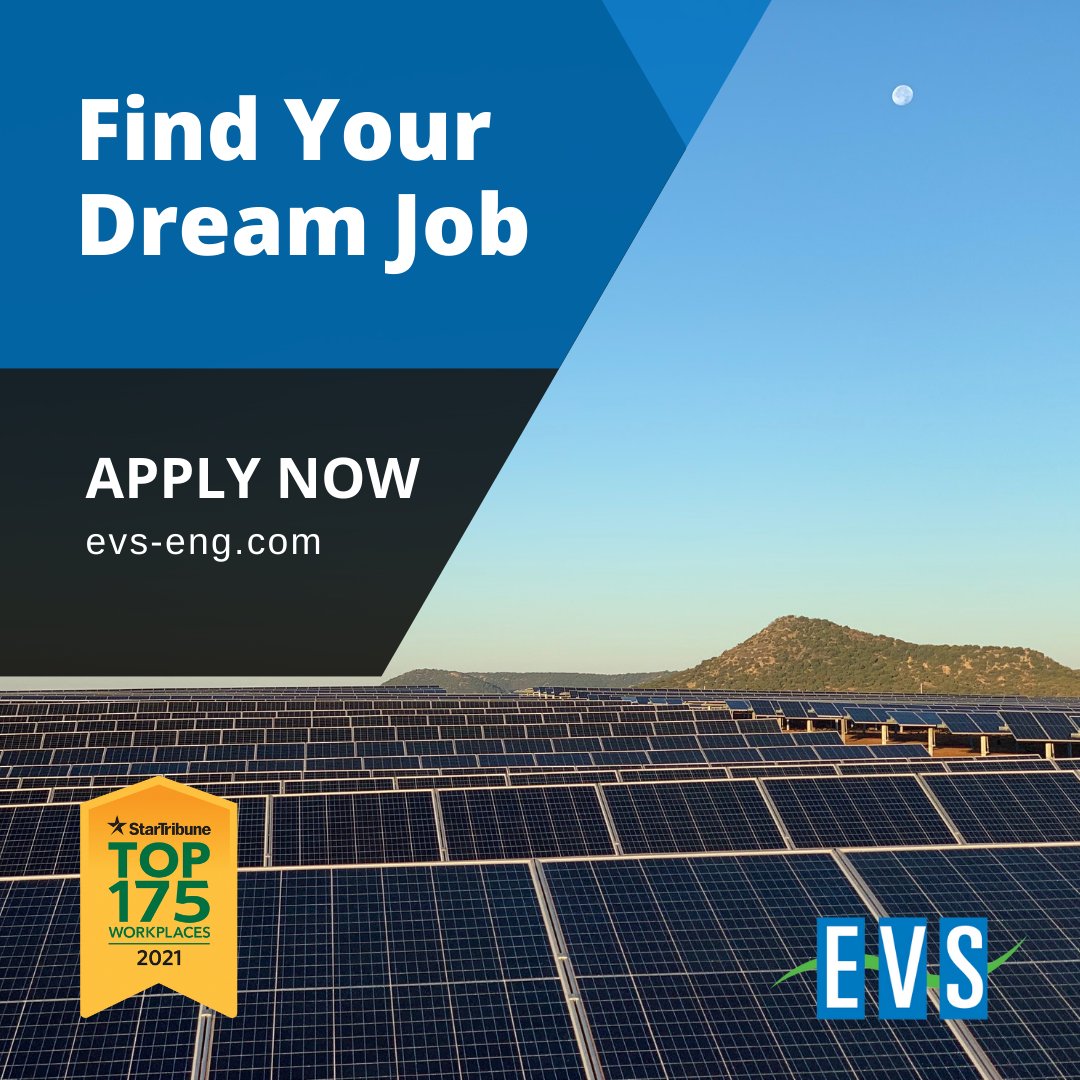 EVS_Engineering's tweet image. What are your professional goals for 2022? Are you searching for a new career? EVS is currently hiring. Check out our opening positions at evs-eng.com/careers #career #job #hiring #solar #solarenergy #solarpower #engineering #engineers