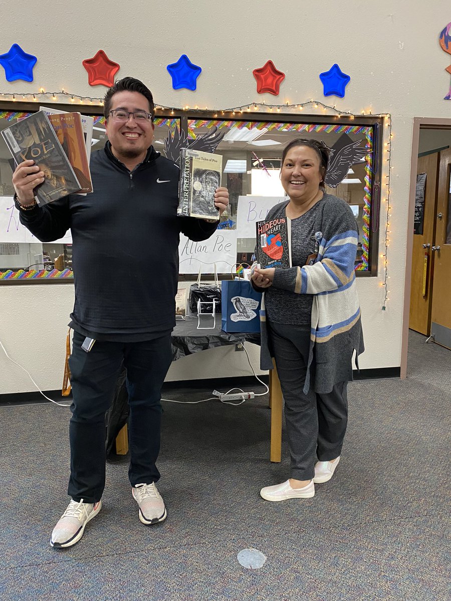 ParklandLibrar1's tweet photo. Celebrating Poe’s birthday with mysterious trivia questions happening only @ThePark ! @JSalgado_PHS @phsmats #librarylife #EdgarAllanPoe #TheDistrict @YISDLibServices https://t.co/RVg58xoogQ