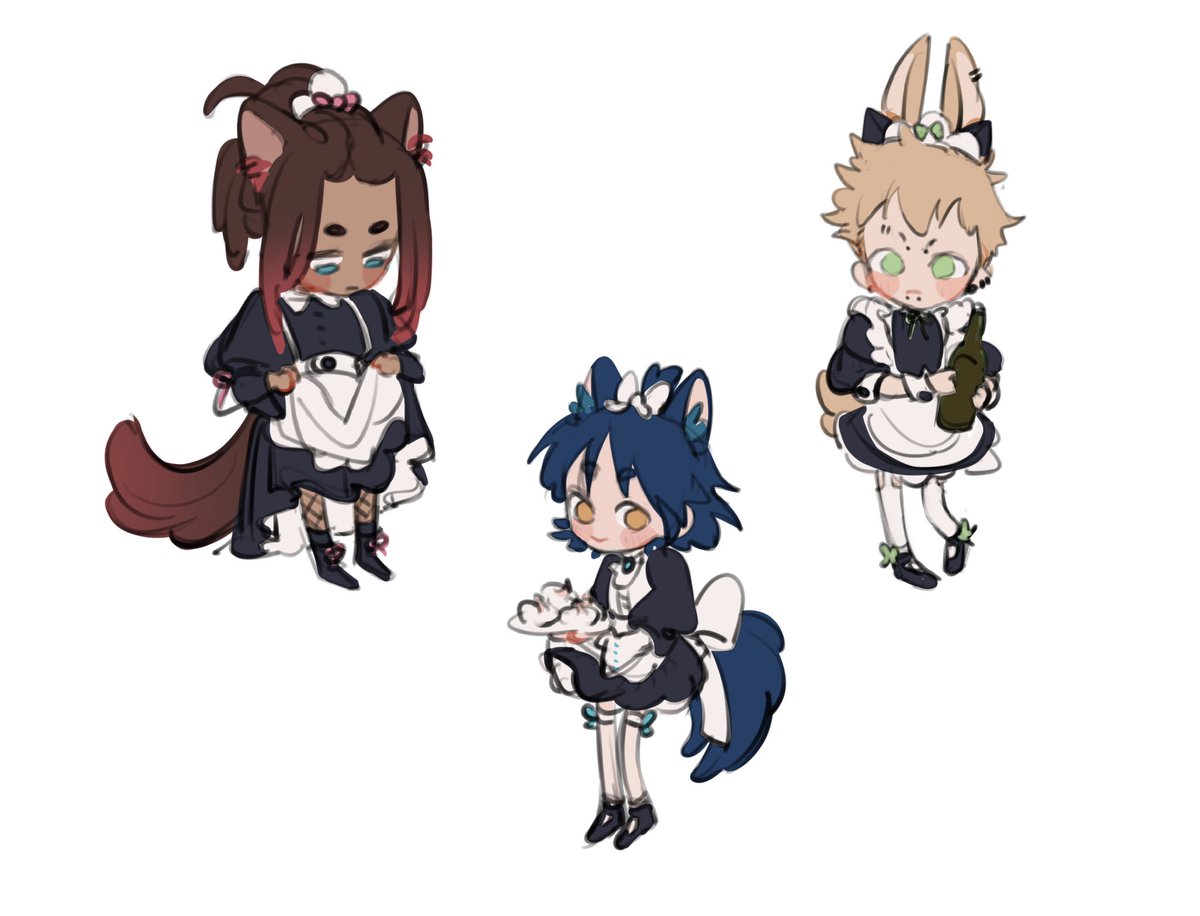“nitro chiral maid cafe when” kinda sketches