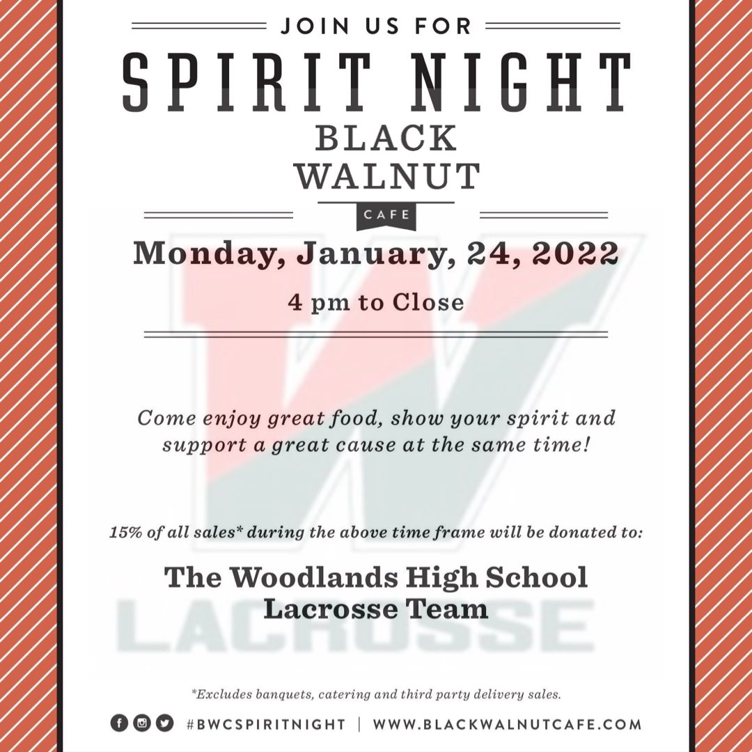 Join us for Spirit Night <a href="/BlackWalnutCafe/">Black Walnut</a>