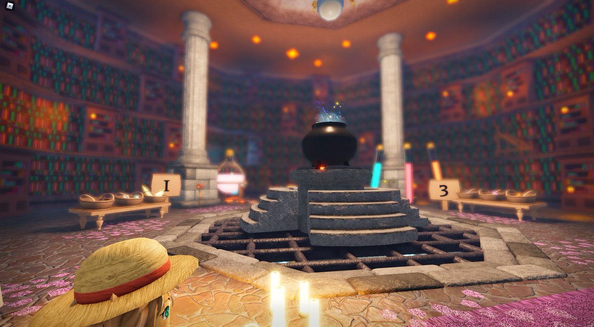 Enchanted_RBLX's tweet photo. The recipe requires a sprinkle of magic! 🌠
Shrink your friends, turn the sky orange! Brew the wonkiest potions in the realm....then give them to your friends! 😉

A prank every so often doesn't hurt...right? 🤭 https://t.co/BLytlTL0VS