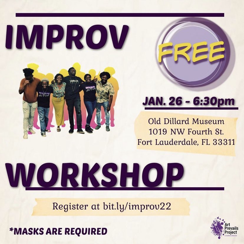 Come and try improv with us on 1/26. Register at bit.ly/improv22

#acting
#improv
#FortLauderdale