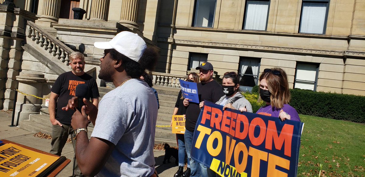 NatalieTennant's tweet photo. For more than a year, West Virginians have been all over the state and in DC advocating, marching and talking about the voting rights bills. 
And @Sen_JoeManchin if you would like more debate, we'll be there. 
The fight is not over and we are not tired.
#VotingRightsForThePeople https://t.co/cj5vmlbDPM