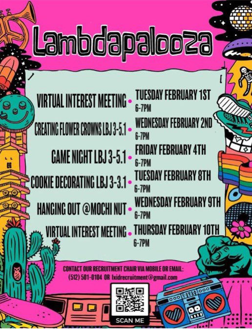 Are you interested in joining Lambda Xi Delta? Well LXiD has officially released their Spring 2022 Lambdapalooza line up!! Join us at recruitment events to get to know us more!! 

Contact our Recruitment Chair Morgan for more info and DM us if you have any questions! 💗💛💙