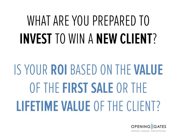 opening_gates's tweet photo. Have your considered the quantum of your investment? When do you cut your losses? When do you push on? 
Do you have a number, a benchmark? And do your sales people know the formula?
#business #businessandlife #lifetimevalue #ROI #businessgrowth #openinggates #newclient #sales https://t.co/fVjuy5AZmb