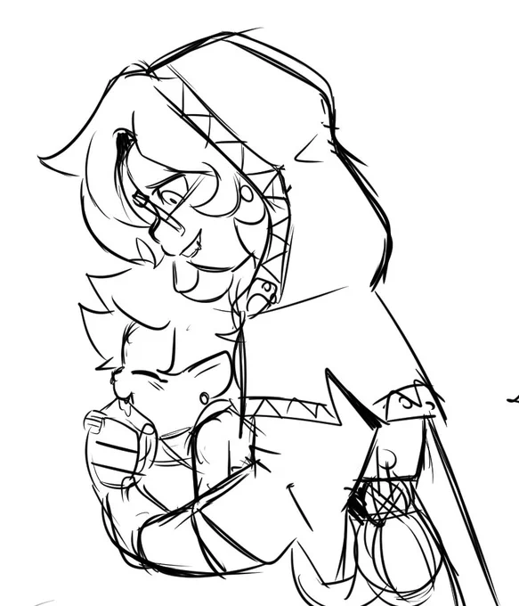 I found more sketches of that Owl beast family au 