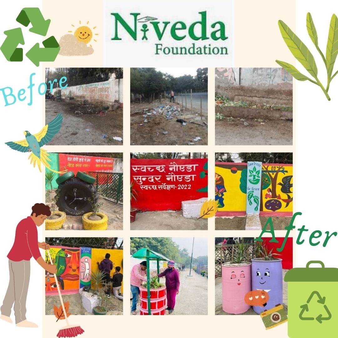 niveda_ngo's tweet photo. Green City! Clean City!
Niveda Foundation recently took an initiative to clean and beautify the garbage area in Sector-31, Noida.
Thanks to Noida Authority for providing us with the opportunity for working towards the goal of Swachh Sarvekshan 2022.#mynoida #SwachhSurvekshan2022 https://t.co/rwKDtmQuTx