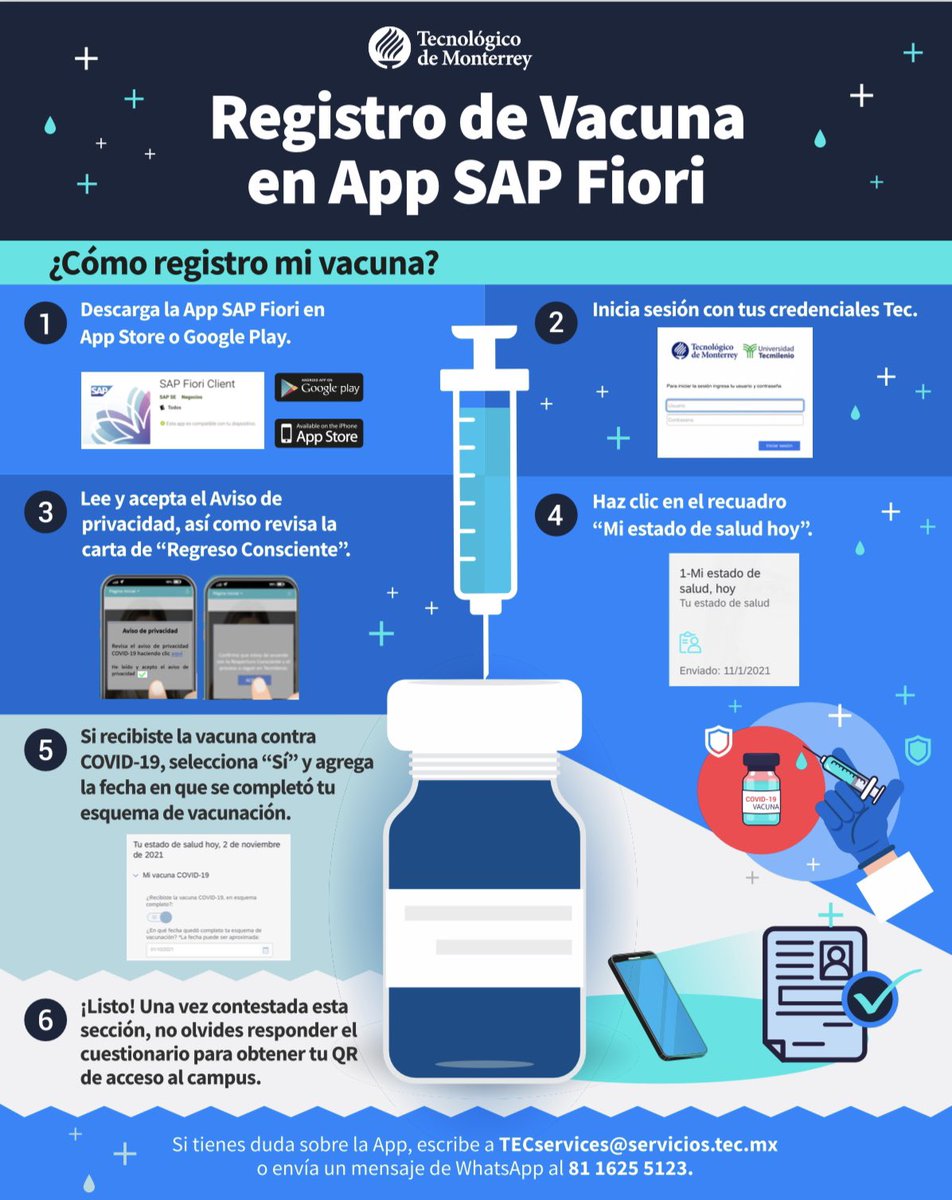emmagon_'s tweet photo. Queremos recordarte, si aún no lo has hecho, que tu vacuna deberá quedar registrada en la App SAP Fiori antes del 21 de enero, previo al periodo de inscripciones. https://t.co/qGDeYZvRRa